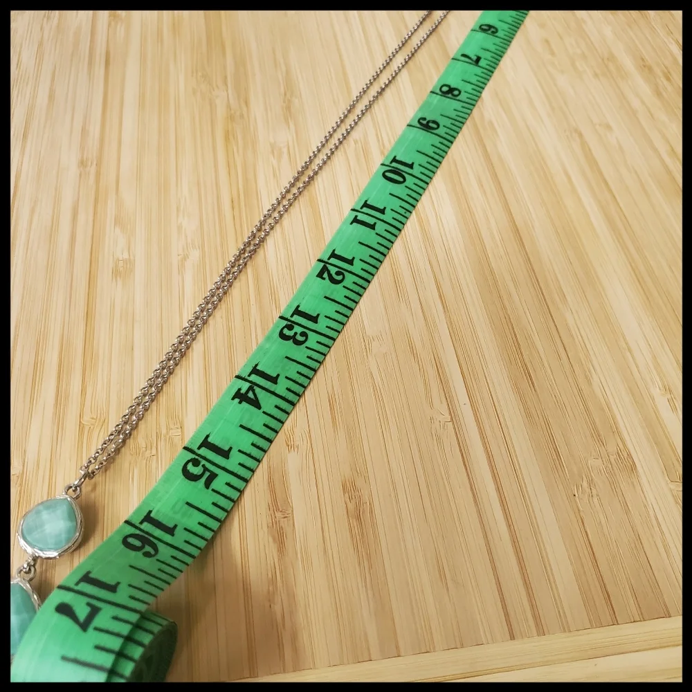 TORRID☆Turquoise Teardrop Tassel Pendant Necklace - Picture 2 of 3